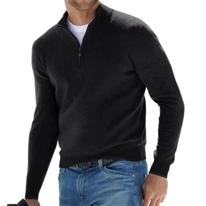 Pull Homme Col Zippé Classique