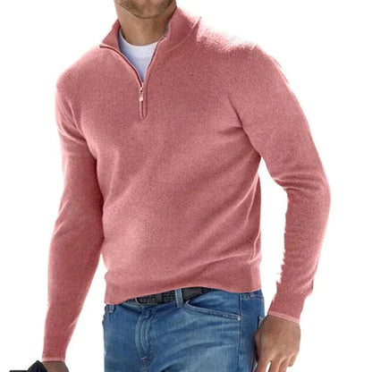 Pull Homme Col Zippé Classique