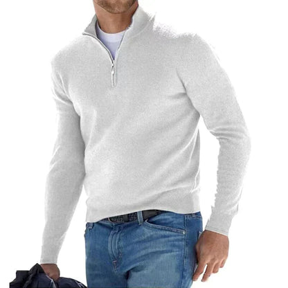 Pull Homme Col Zippé Classique