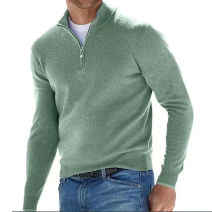 Pull Homme Col Zippé Classique