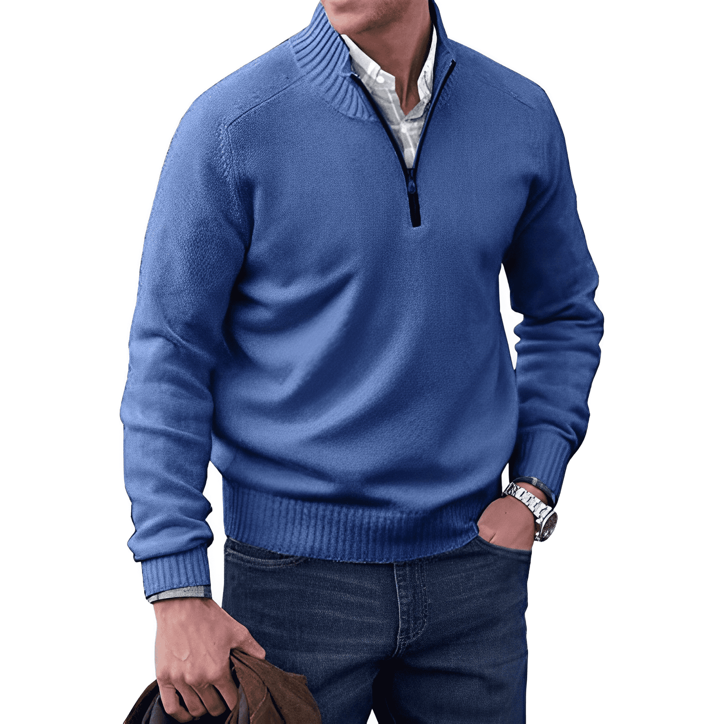 Pull Homme Col Montant Cachemire