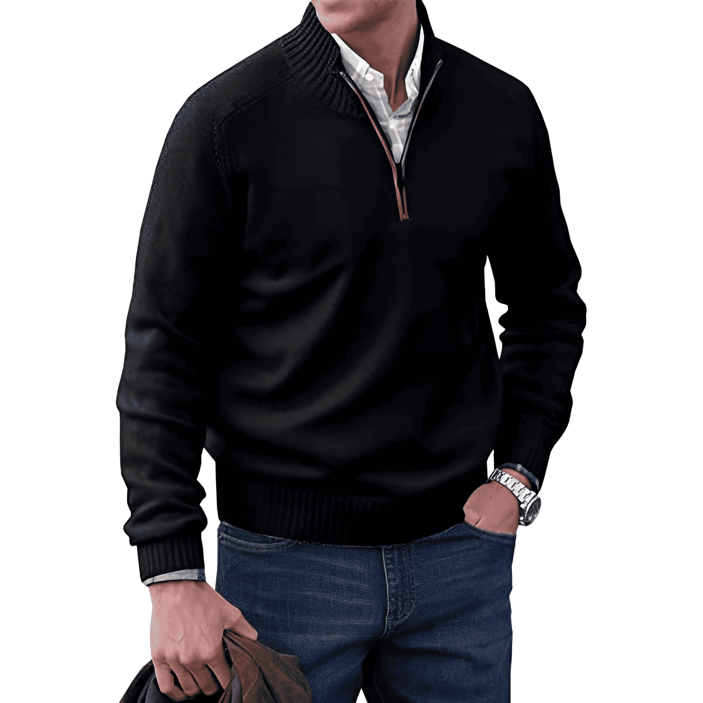 Pull Homme Col Montant Cachemire