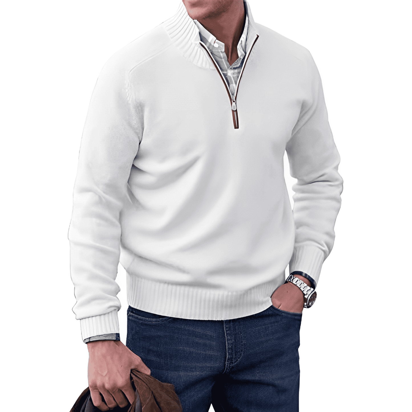Pull Homme Col Montant Cachemire