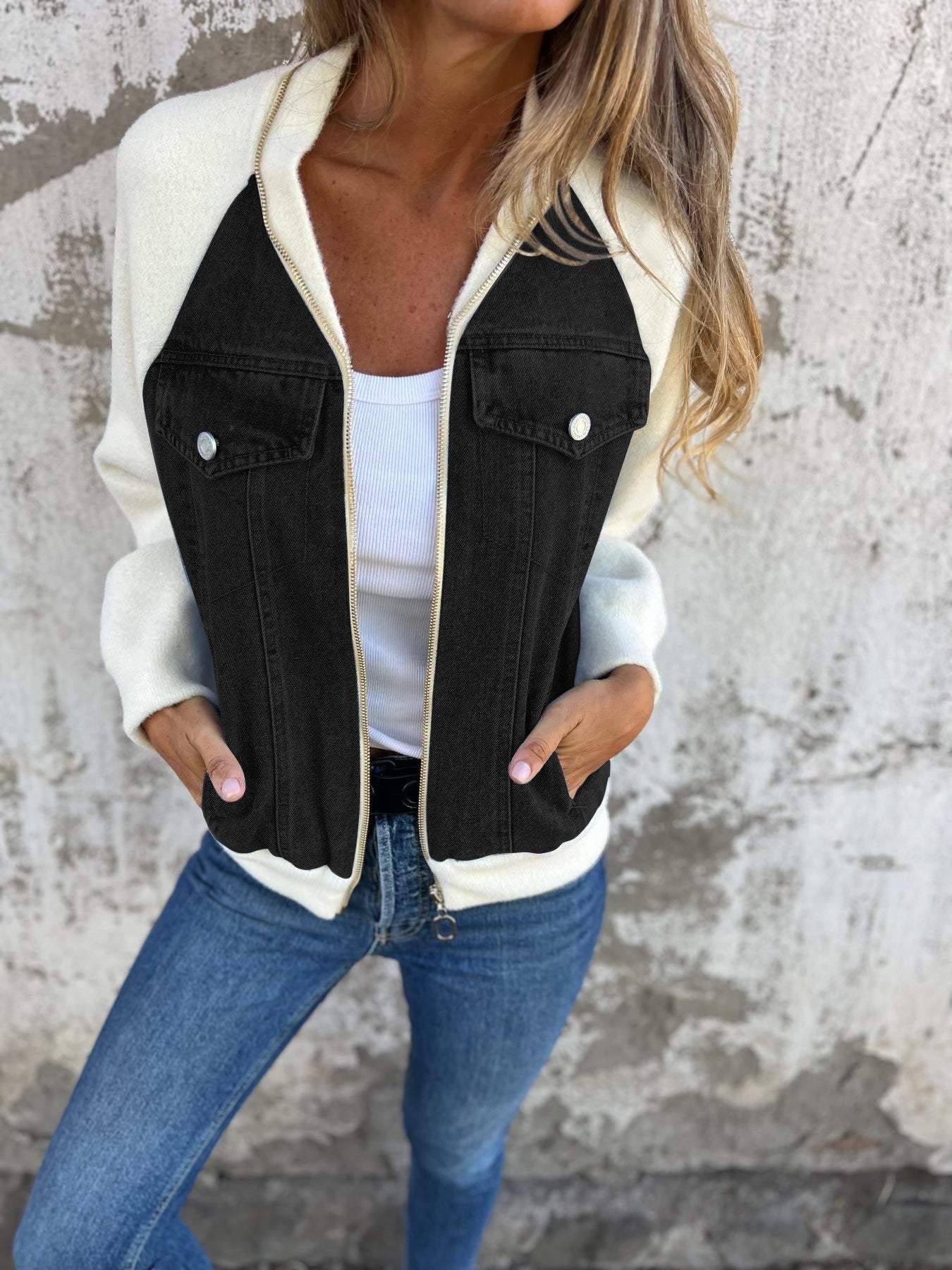 Veste Femme Denim & Tissu