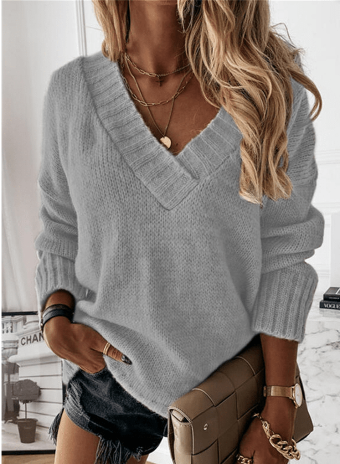 Pull Femme Col V Chic